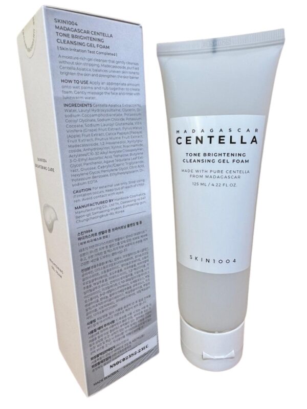 Limpiador Facial SKIN1004 Madagascar Centella Tone Brightening Cleansing Gel Foam – Ilumina, Reduce Manchas y Unifica el Tono (125ml)
