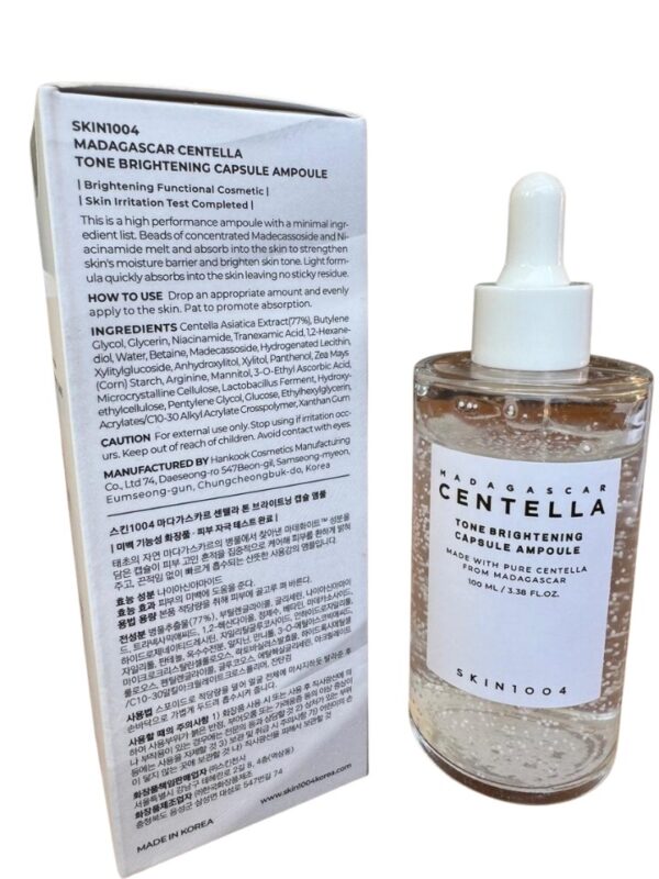 Sérum Aclarante SKIN1004 Madagascar Centella Tone Brightening Capsule Ampoule – Elimina Manchas, Alta Luminosidad y Tono Uniforme (100ml)