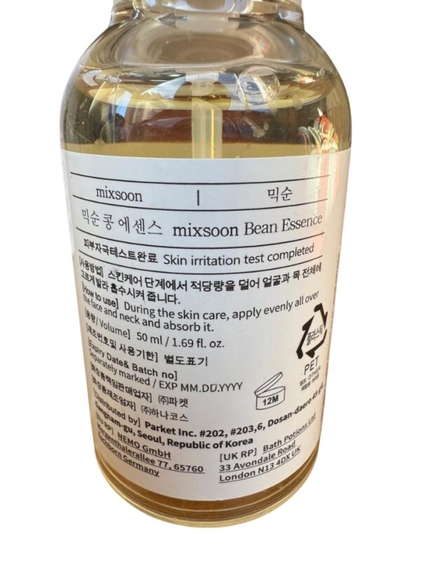 Esencia Facial Viral mixsoon Bean Essence – Exfoliante Suave, Hidratación Profunda y Efecto Glass Skin (50ml)